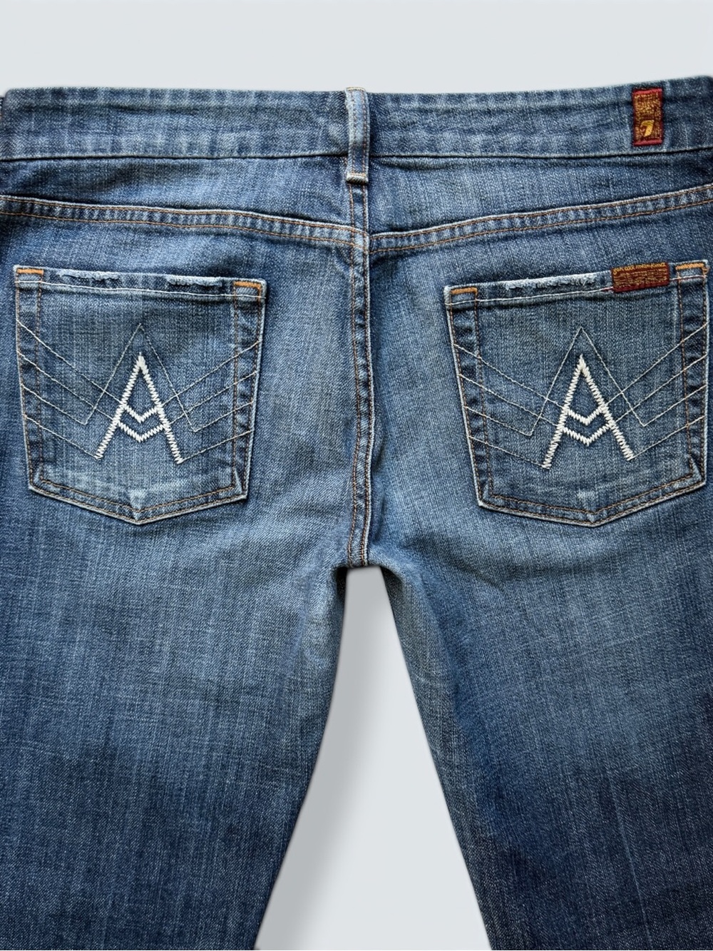 7 For All Mankind Vintage A Pocket Flare Jeans Size 30 Y2K - Picture 4 of 14